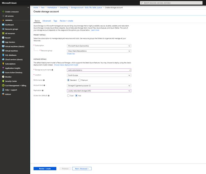 Hosting Static Website With Azure Storage Service
